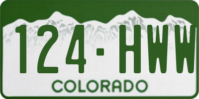 CO license plate 124HWW