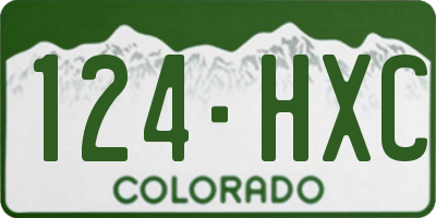 CO license plate 124HXC