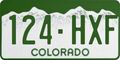 CO license plate 124HXF