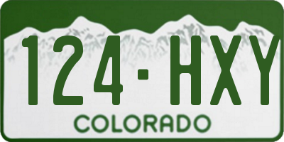 CO license plate 124HXY