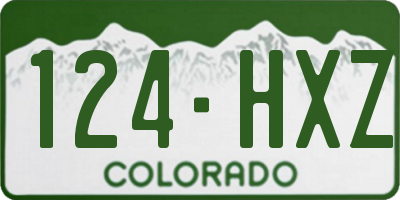 CO license plate 124HXZ
