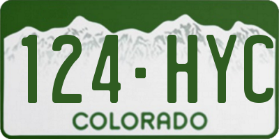CO license plate 124HYC
