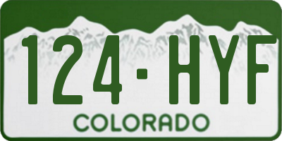 CO license plate 124HYF