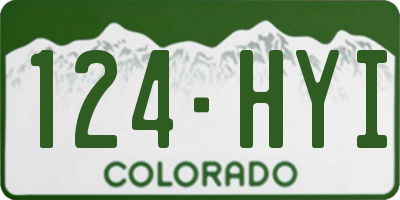 CO license plate 124HYI