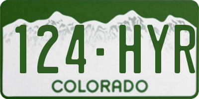 CO license plate 124HYR