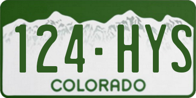 CO license plate 124HYS