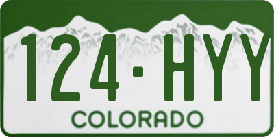 CO license plate 124HYY