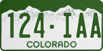 CO license plate 124IAA