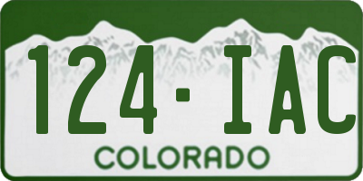 CO license plate 124IAC