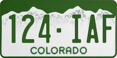CO license plate 124IAF