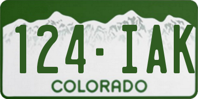 CO license plate 124IAK