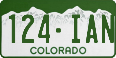 CO license plate 124IAN