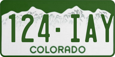 CO license plate 124IAY