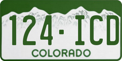 CO license plate 124ICD