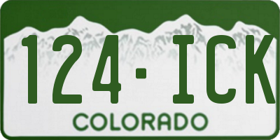CO license plate 124ICK