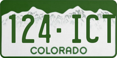 CO license plate 124ICT