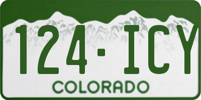 CO license plate 124ICY