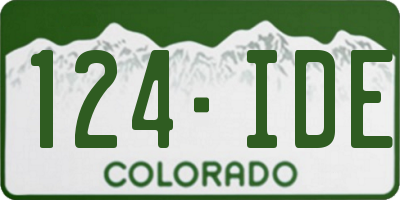 CO license plate 124IDE