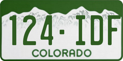 CO license plate 124IDF