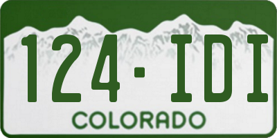 CO license plate 124IDI