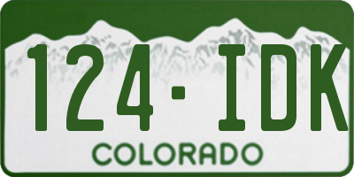 CO license plate 124IDK
