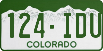 CO license plate 124IDU