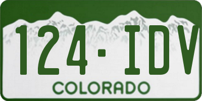 CO license plate 124IDV