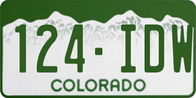 CO license plate 124IDW