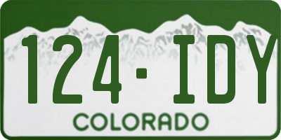 CO license plate 124IDY