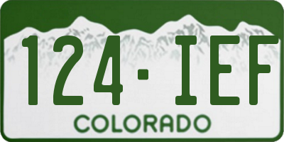 CO license plate 124IEF