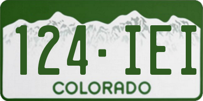 CO license plate 124IEI