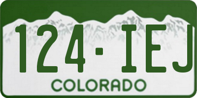 CO license plate 124IEJ