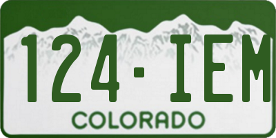 CO license plate 124IEM