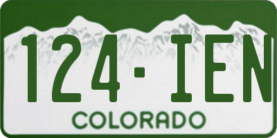 CO license plate 124IEN