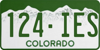 CO license plate 124IES