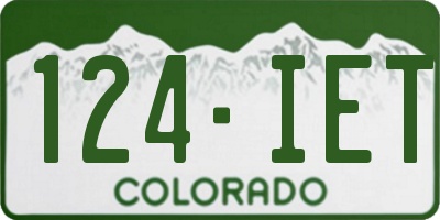 CO license plate 124IET