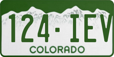 CO license plate 124IEV