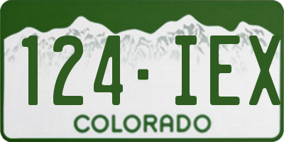 CO license plate 124IEX