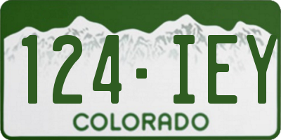 CO license plate 124IEY