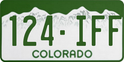CO license plate 124IFF