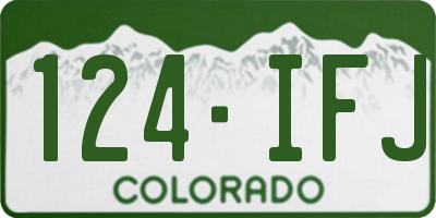 CO license plate 124IFJ