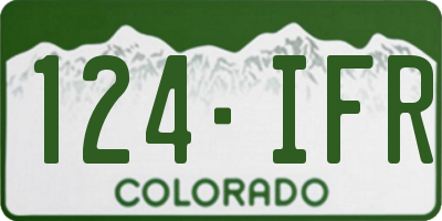 CO license plate 124IFR