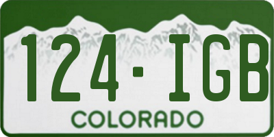 CO license plate 124IGB