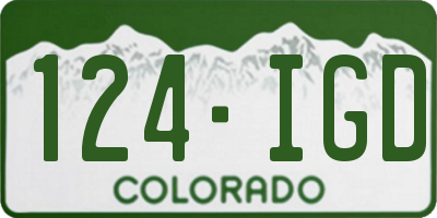 CO license plate 124IGD