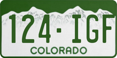CO license plate 124IGF
