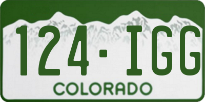 CO license plate 124IGG