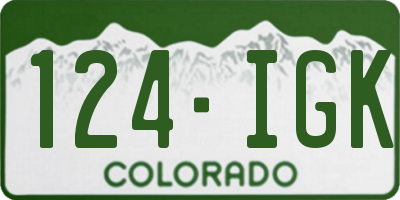 CO license plate 124IGK