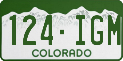 CO license plate 124IGM