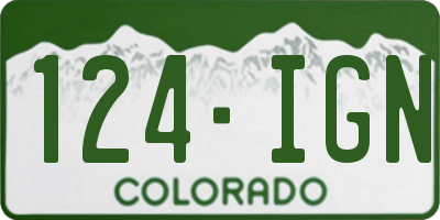 CO license plate 124IGN