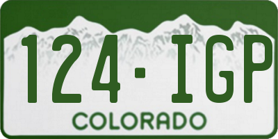 CO license plate 124IGP